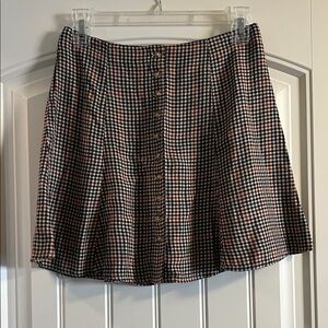 NWT American Eagle Outfitters Plaid Black, Cream, and Rust Red Skirt Size 0